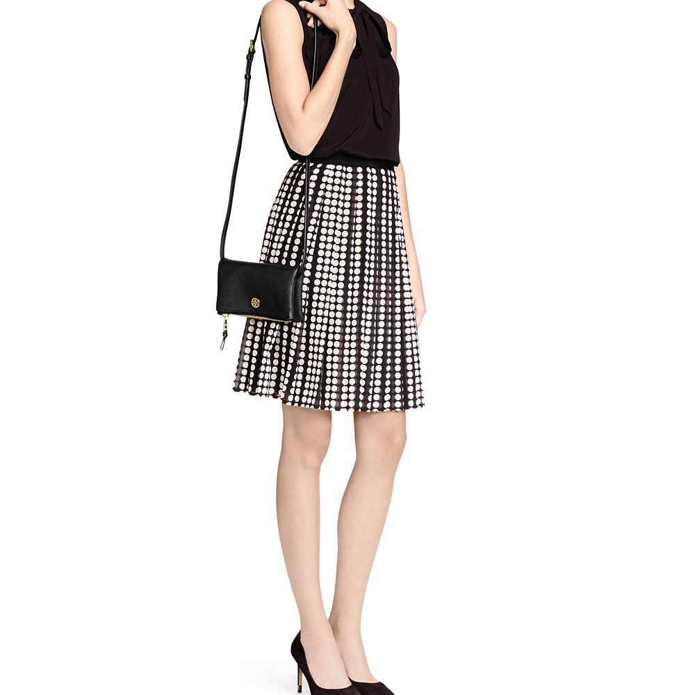 Women's Black Robinson Mini Foldover Crossbody Bag